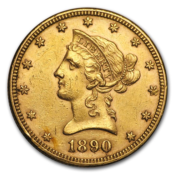 1890 $10 Liberty Gold Eagle (Cleaned) 1890 $10 Liberty Gold Eagle (Cleaned)