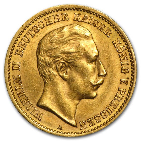 1890-1912 Germany Gold 10 Marks Prussia Wilhelm II Avg Circ