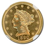 1890 $2.50 Liberty Gold Quarter Eagle MS-61 NGC (PL)