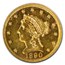 1890 $2.50 Liberty Gold Quarter Eagle PR-61 PCGS