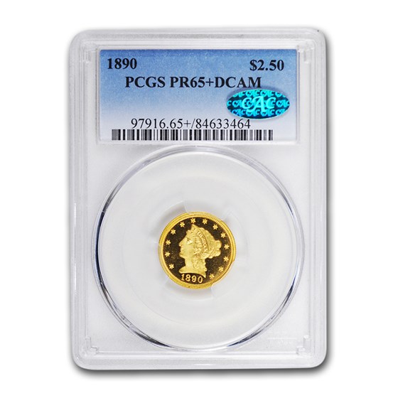 1890 $2.50 Liberty Gold Quarter Eagle PR-65+ DCAM PCGS CAC 1890 $2.50 Liberty Gold Quarter Eagle PR-65+ DCAM PCGS CAC