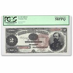 1890 $2 Treasury Note James B. McPherson AU-58 PPQ PCGS (Fr#353)