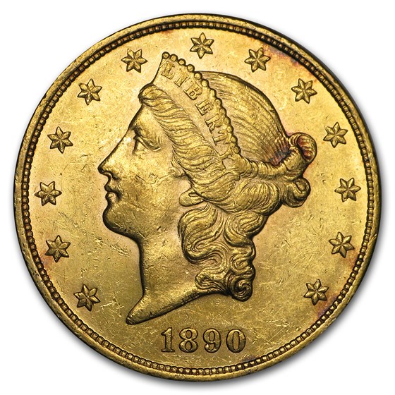 1890 $20 Liberty Gold Double Eagle AU 1890 $20 Liberty Gold Double Eagle AU
