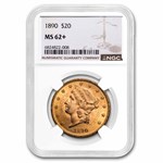 1890 $20 Liberty Gold Double Eagle MS-62+ NGC