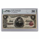 1890 $5.00 Treasury Note General Thomas AU-50 PMG (Fr#361)