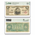 1890 $5.00 Treasury Note General Thomas F-15 PMG (Fr#361)