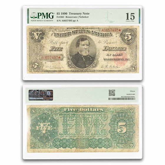 Buy 1890 $5 Treasury Note General Thomas F-15 (Fr#361) | APMEX