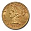 1890 $5 Liberty Gold Half Eagle MS-61 PCGS