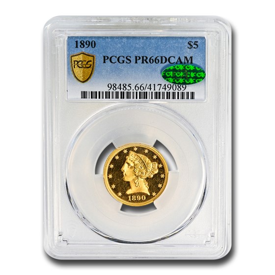 1890 $5 Liberty Gold Half Eagle PR-66 DCAM PCGS CAC 1890 $5 Liberty Gold Half Eagle PR-66 DCAM PCGS CAC