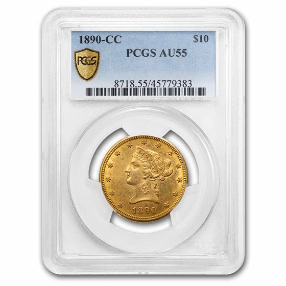 1890-CC $10 Liberty Gold Eagle AU-55 PCGS