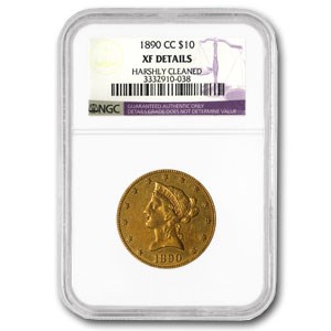 1890-CC $10 Liberty Gold Eagle XF Details NGC (Cleaned) 1890-CC $10 Liberty Gold Eagle XF Details NGC (Cleaned)