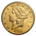 1890-CC $20 Liberty Gold Double Eagle AU-50 PCGS