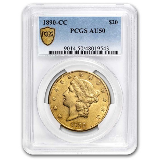 1890-CC $20 Liberty Gold Double Eagle AU-50 PCGS 1890-CC $20 Liberty Gold Double Eagle AU-50 PCGS