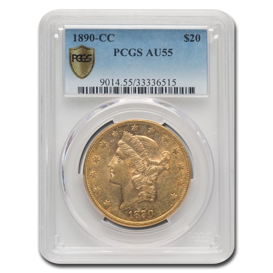 1890-CC $20 Liberty Gold Double Eagle AU-55 PCGS