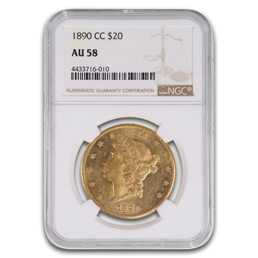 1890-CC $20 Liberty Gold Double Eagle AU-58 NGC