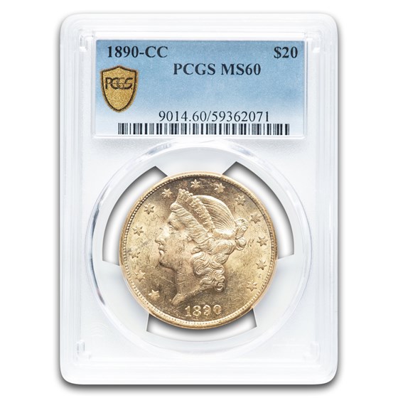 1890-CC $20 Liberty Gold Double Eagle MS-60 PCGS