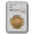 1890-CC $20 Liberty Gold Double Eagle MS-61 NGC