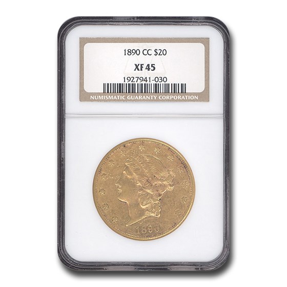 1890-CC $20 Liberty Gold Double Eagle XF-45 NGC 1890-CC $20 Liberty Gold Double Eagle XF-45 NGC