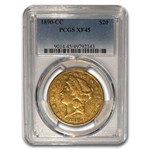 1890-CC $20 Liberty Gold Double Eagle XF-45 PCGS