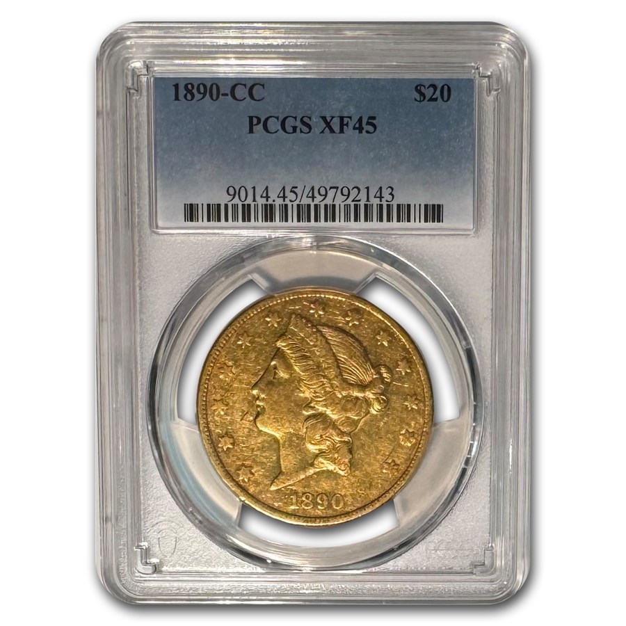 1890-CC $20 Liberty Gold Double Eagle XF-45 PCGS