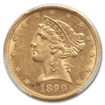 1890-CC $5 Liberty Gold Half Eagle MS-61 PCGS