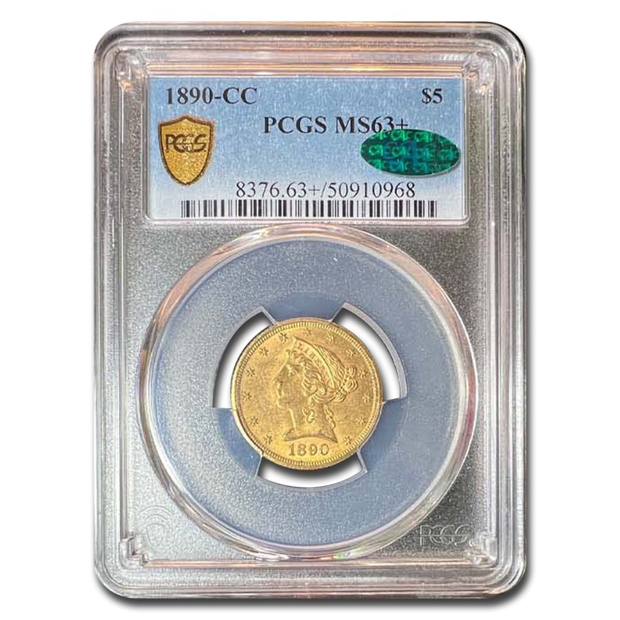 1890-CC $5 Liberty Gold Half Eagle MS-63+ PCGS CAC