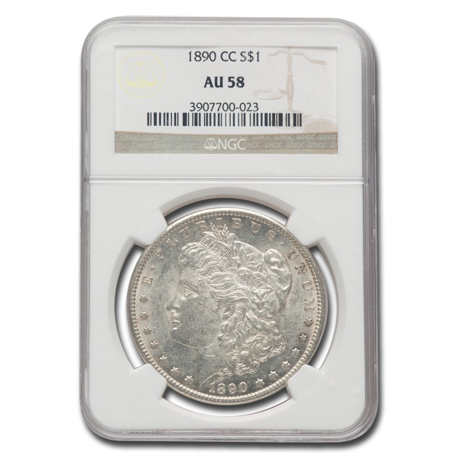 1890-CC Morgan Dollar AU-58 NGC