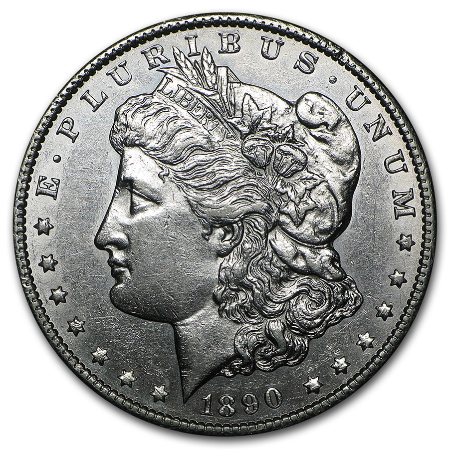 1890-CC Morgan Dollar AU