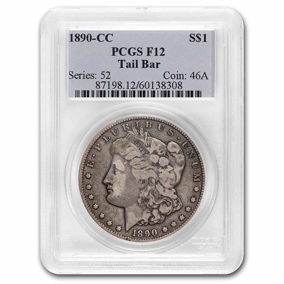 1890-CC Morgan Dollar Fine-12 PCGS (Tailbar) 1890-CC Morgan Dollar Fine-12 PCGS (Tailbar)