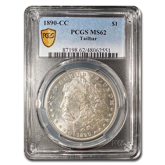 1890-CC Morgan Dollar MS-62 PCGS (VAM-4, Tailbar, Top-100)