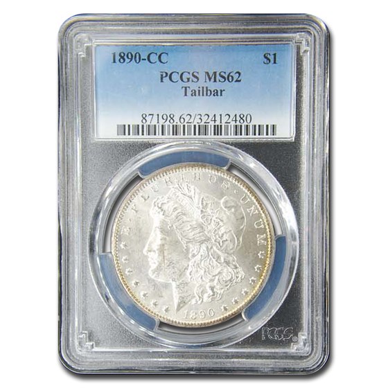 1890-CC Morgan Dollar MS-62 PCGS (VAM-4, Tailbar, Top-100) 1890-CC Morgan Dollar MS-62 PCGS (VAM-4, Tailbar, Top-100)