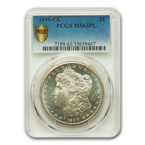 1890-CC Morgan Dollar MS-63 PL Proof Like PCGS 1890-CC Morgan Dollar MS-63 PL Proof Like PCGS
