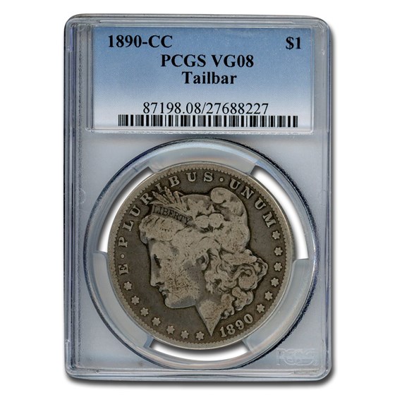 1890-CC Morgan Dollar VG-08 PCGS (VAM-4, Tailbar, Top-100) 1890-CC Morgan Dollar VG-08 PCGS (VAM-4, Tailbar, Top-100)