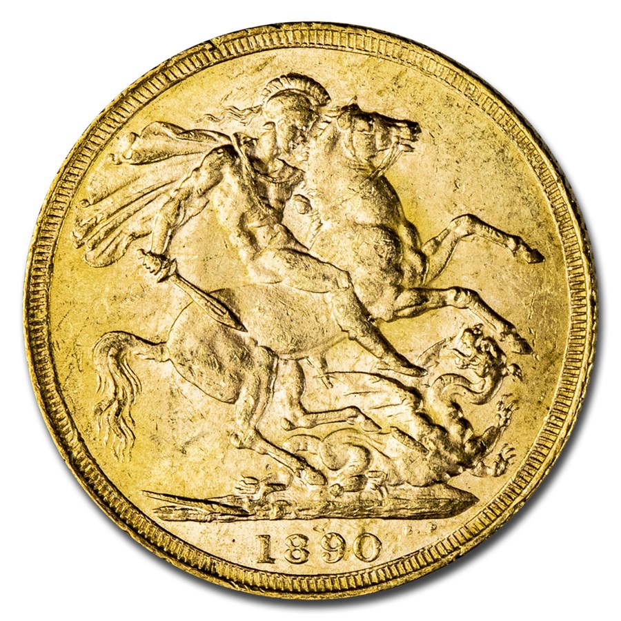 1890 Great Britain Gold Sovereign Victoria Jubilee Head BU