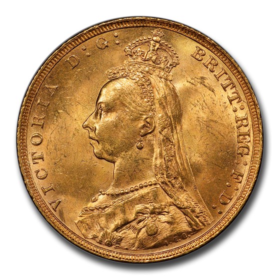 1890 Great Britain Gold Sovereign Victoria Veil MS-64 PCGS 1890 Great Britain Gold Sovereign Victoria Veil MS-64 PCGS