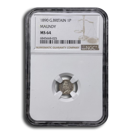 1890 Great Britain Silver Maundy Penny Victoria MS-64 NGC 1890 Great Britain Silver Maundy Penny Victoria MS-64 NGC