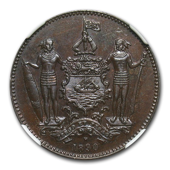 1890-H British North Borneo Cent MS-64 NGC (Brown) 1890-H British North Borneo Cent MS-64 NGC (Brown)