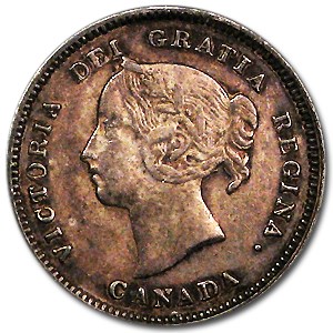 1890-H Canada 5 Cents XF 1890-H Canada 5 Cents XF
