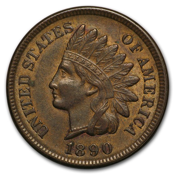 1890 Indian Head Cent AU 1890 Indian Head Cent AU