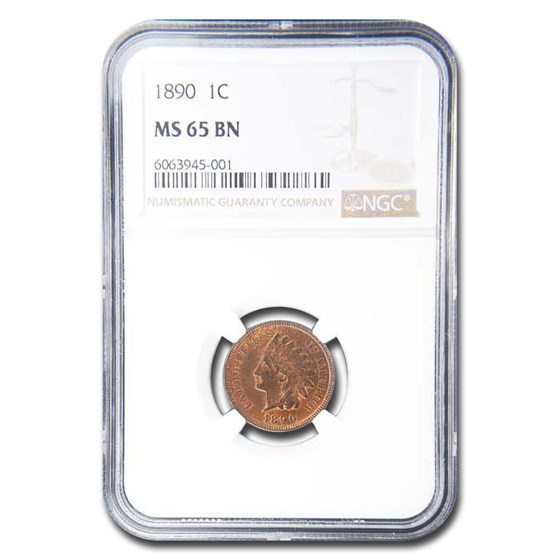 1890 Indian Head Cent MS-65 NGC (Brown)