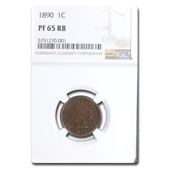 1890 Indian Head Cent PF-65 NGC (Red/Brown) 1890 Indian Head Cent PF-65 NGC (Red/Brown)