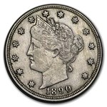 1890 Liberty Head V Nickel AU