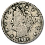1890 Liberty Head V Nickel Fine