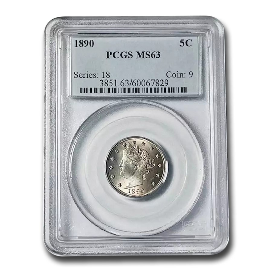 1890 Liberty Head V Nickel MS-63 PCGS