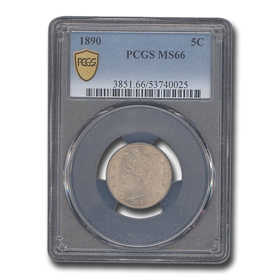 1890 Liberty Head V Nickel MS-66 PCGS