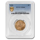 1890 Liberty Head V Nickel MS-66 PCGS