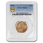1890 Liberty Head V Nickel MS-66 PCGS