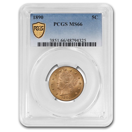1890 Liberty Head V Nickel MS-66 PCGS 1890 Liberty Head V Nickel MS-66 PCGS