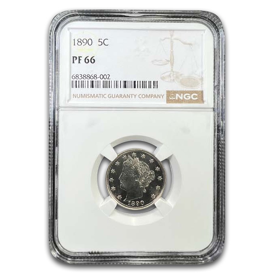1890 Liberty Head V Nickel PF-66 NGC