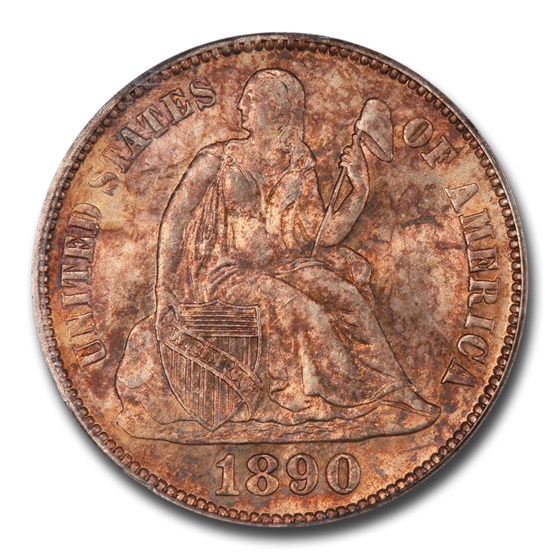 1890 Liberty Seated Dime MS-65 PCGS 1890 Liberty Seated Dime MS-65 PCGS